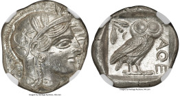 ATTICA. Athens. Ca. 440-404 BC. AR tetradrachm (24mm, 17.21 gm, 9h). NGC Choice MS 5/5 - 5/5. Mid-mass coinage issue. Head of Athena right, wearing ea...