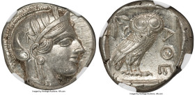 ATTICA. Athens. Ca. 440-404 BC. AR tetradrachm (24mm, 17.20 gm, 7h). NGC MS S 5/5 - 5/5. Mid-mass coinage issue. Head of Athena right, wearing earring...