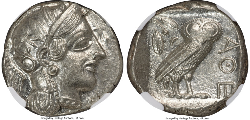 ATTICA. Athens. Ca. 440-404 BC. AR tetradrachm (25mm, 16.92 gm, 11h). NGC MS 5/5...