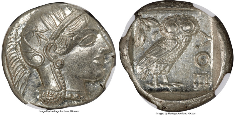 ATTICA. Athens. Ca. 440-404 BC. AR tetradrachm (25mm, 17.22 gm, 10h). NGC MS 5/5...