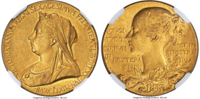 Victoria gold "Diamond Jubilee" Medal 1897 MS61 NGC, BHM-3506, Eimer-1817b. 26mm. By G. W. de Saulles. An always popular issue when found in gold, fea...