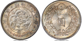Meiji Yen Year 28 (1895) MS65 PCGS, Osaka mint, KM-YA25.3, JNDA 01-10A. A lovely Gem selection with a charming vintage silver patina and generous unde...