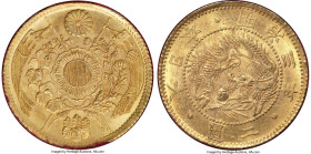 Meiji gold 2 Yen Year 3 (1870) MS64 NGC, Osaka mint, KM-Y10, JNDA 01-4. Holdered (and graded) in the original case distributed by the Ministry of Fina...
