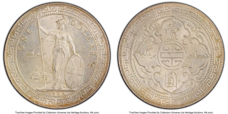 Edward VII Trade Dollar 1902-B MS64 PCGS, Bombay mint, KM-T5, Prid-13. HID098012...