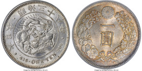 Meiji Yen Year 38 (1905) MS64+ PCGS, KM-YA25.3, JNDA 01-10A. Practically Gem and sure to entice the quality-minded collector. HID09801242017 © 2024 He...