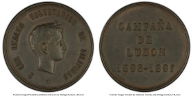 Spanish Colony. Alfonso XII "Luzon Campaign Volunteers" Medal 1876 MS62 PCGS, Perez Guerra-773. 34mm. By J. R. & F. Pastells. HID09801242017 © 2024 He...