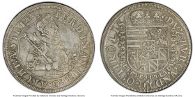 Archduke Ferdinand Taler ND (1564-1595) XF Details (Environmental Damage) PCGS, Hall mint, Dav-8094A. Arabesque armor with border on obverse. HID09801...