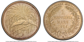 German Colony. Wilhelm II Mark 1894-A MS64 PCGS, Berlin mint, KM5, J-705. A classic rarity from the German New Guinea series, wearing an iridescent pa...