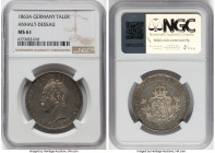 Anhalt-Dessau. Leopold Friedrich Taler 1863-A MS61 NGC, Berlin mint, KM15. Commemorating the reunification of the Anhalt Duchies on the 19th of August...
