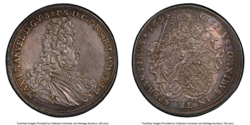 Bavaria. Maximilian II Emanuel "Madonna" Taler 1694 MS63+ PCGS, Munich mint, KM3...