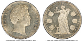 Bavaria. Ludwig I "Monetary Union" 2 Taler 1837 MS62 PCGS, Munich mint, KM792, Dav-581. Monetary Union of Six South German States. HID09801242017 © 20...