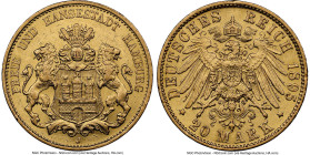 Hamburg. Free City gold 20 Mark 1895-J AU55 NGC, Hamburg mint, KM618, J-212. HID09801242017 © 2024 Heritage Auctions | All Rights Reserved