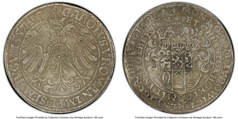 Stolberg. Ludwig II, Heinrich XXI, Albert Georg & Christof I Taler 1557 H-G XF D...