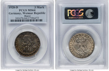 Weimar Republic "Dürer" 3 Mark 1928-D MS64 PCGS, Munich mint, KM58, J-332. 400th Anniversary of the Death of Albrecht Durer. Earthen brown and autumna...