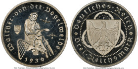 Weimar Republic Proof "Vogelweide" 3 Mark 1930-F PR64+ Ultra Cameo NGC, Stuttgart mint, KM69. 700th Anniversary - Death of Von Der Vogelweide. From th...