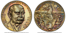 Weimar Republic silver Matte Specimen "Graf Zeppelin Christening" Medal 1928 SP67 PCGS, Kienast-408, Kaiser-478. By Karl Goetz. 36mm. TAUFE DES Z127 A...