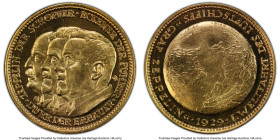 Weimar Republic gold Specimen "Zeppelin World Tour" Medal 1929 SP66 PCGS, Kaiser-511.3. 6.55gm. 23mm. By O. Glocker. HID09801242017 © 2024 Heritage Au...