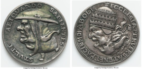 "Anti-Papal" silver Medal ND VF (Environmental Damage), Whiting-47 var. 36mm. 12.0gm. An interesting satirical medal displaying a conjoined bust of th...
