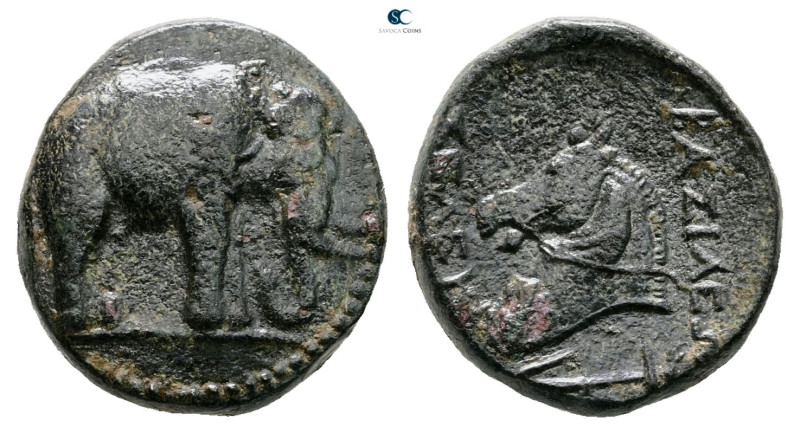 Seleukid Kingdom. Apameia on the Axios. Seleukos I Nikator 312-281 BC. 
Bronze ...