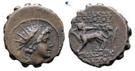 Seleukid Kingdom. Antioch on the Orontes. Antiochos VI Dionysos 144-142 BC. 
Serrate Æ

16 mm, 3,04 g



Very Fine