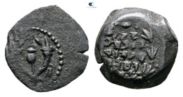 Judaea. Jerusalem. John Hyrcanus I 135-104 BC. 
Prutah Æ

15 mm, 2,43 g



Very Fine