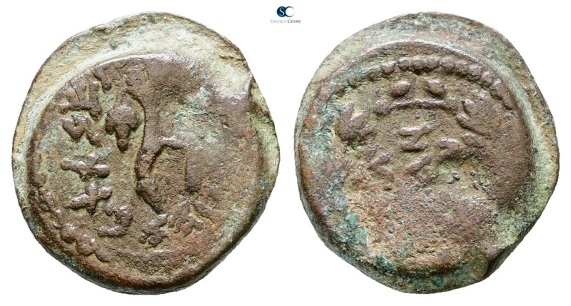 Judaea. Jerusalem. Mattathias Antigonos (Mattatayah) 40-37 BC. 
4 Prutot Æ

2...