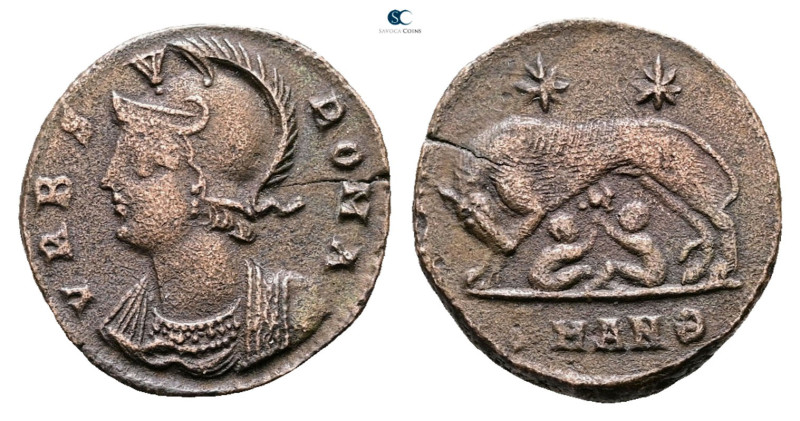 City Commemoratives AD 330-354. Antioch
Follis Æ

17 mm, 2,39 g



Very F...