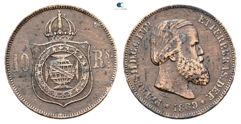 Brazil. AD 1869. 
10 Reis 1869

 mm, 3,47 g



Very Fine