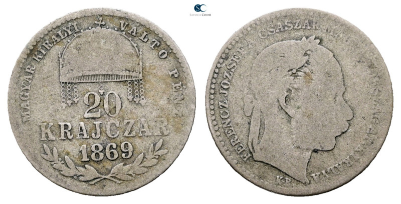 Hungary. AD 1869. 
20 Krajczar 1869

 mm, 2,59 g



Fine