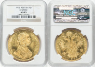 Franz Joseph I gold Restrike 4 Ducat 1915 MS65 NGC, Vienna mint, KM2276, Fr-488. HID09801242017 © 2024 Heritage Auctions | All Rights Reserved