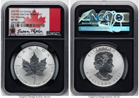Elizabeth II silver Tailored Specimen "Maple Leaf" 5 Dollars (1 oz) 2021-W SP70 NGC, First Releases. Label hand-signed by designer Susan Taylor. HID09...