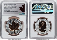 Elizabeth II rose-gilt silver Reverse Proof "Maple Leaf - Super Incuse" 20 Dollars (1 oz) 2022 PR70 NGC, KM-Unl. First Releases. Accompanied by COA #2...