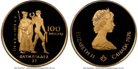 Elizabeth II gold Proof "1976 Montreal Olympics" 100 Dollars (1/2 oz) 1976 PR67 Ultra Cameo NGC, Royal Canadian mint, KM116. HID09801242017 © 2024 Her...