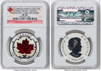 Elizabeth II 5-Piece Certified silver "Maple Leaf" Incuse Reverse Proof Set 2015 PR70 NGC, 1) Enameled 5 Dollars (1 oz), KM1809 2) 4 Dollars (1/2 oz),...