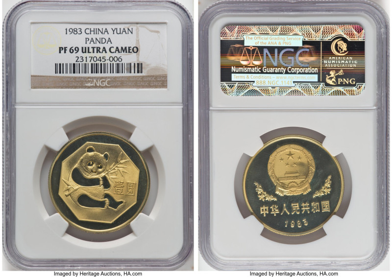 People's Republic Proof "Panda" Yuan 1983 PR69 Ultra Cameo NGC, Shanghai mint, K...