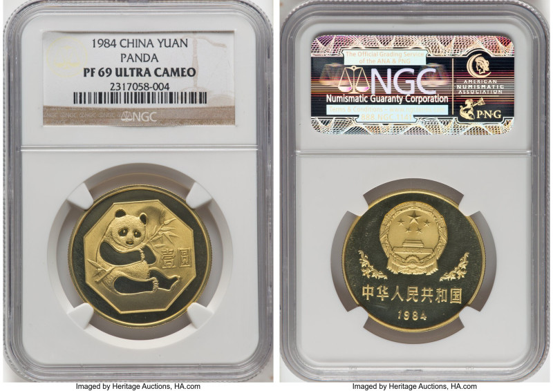 People's Republic Proof "Panda" Yuan 1984 PR69 Ultra Cameo NGC, Shanghai mint, K...