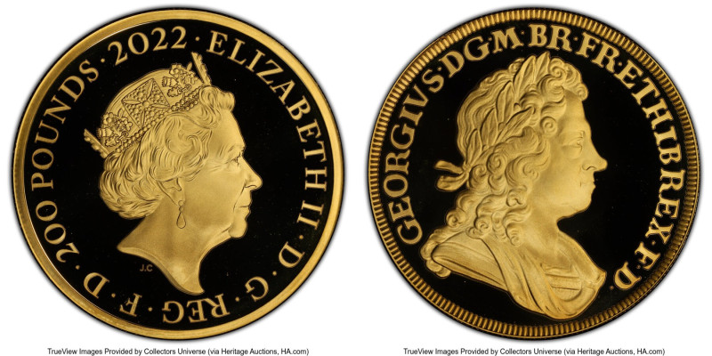 Elizabeth II gold Proof "King George I" 200 Pounds (2 oz) 2022 PR69 Deep Cameo P...