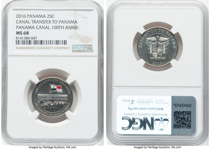 Republic Colorized "100th Anniversary - Panama Canal Transfer" 25 Cents (1/4 Bal...