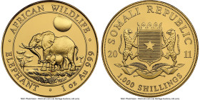 Republic gold "Elephant" 1000 Shillings 2011 MS70 NGC, Munich mint, KM238. African Wildlife Series. HID09801242017 © 2024 Heritage Auctions | All Righ...