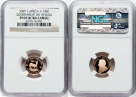 Republic gold Proof 1/10 Krugerrand (1/10 oz) 2009 PR69 Ultra Cameo NGC, KM105. Government on wheels. HID09801242017 © 2024 Heritage Auctions | All Ri...