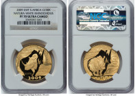 Republic 5-Piece Set of gold Proof "White Rhino" Issues 2009 UNC, 1) 100 Rand 2009 PR70 Ultra Cameo NGC, KM474 2) 50 Rand 2009 PR70 Ultra Cameo NGC, K...