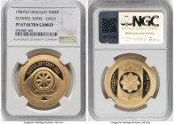 Republic gold Proof "Central Bank 20th Anniversary" 5000 Nuevos Pesos 1987-So PR67 Ultra Cameo NGC, Santiago mint, KM91a, Fr-13. Commemorating the 20t...