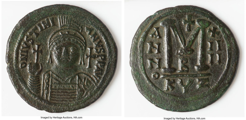 Justinian I the Great (AD 527-565). AE follis or 40 nummi (42mm, 21.22 gm, 7h). ...