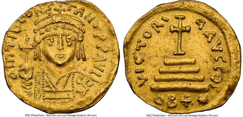 Tiberius II Constantine (AD 578-582). AV light-weight solidus of 22-siliquae (19...