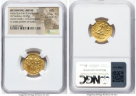 Heraclius with Heraclius Constantine (AD 613-641). AV solidus (20mm, 4.49 gm, 7h). NGC MS 4/5 - 4/5. Constantinople, 10th officina, AD 629-631. dd NN ...