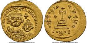 Heraclius with Heraclius Constantine (AD 613-641). AV light-weight solidus of 23-siliquae (21mm, 4.28 gm, 6h). NGC MS 5/5 - 3/5, brushed. Constantinop...