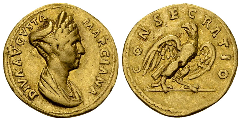 Diva Marciana Aureus, Eagle reverse 

Traianus (98-117 AD) for his sister Marc...