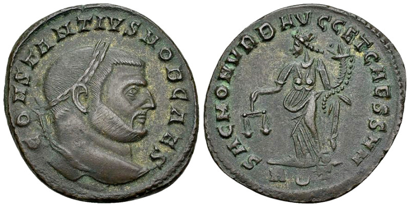 Constantius I AE Nummus, Moneta reverse 

Constantius I Chlorus, as Caesar (29...