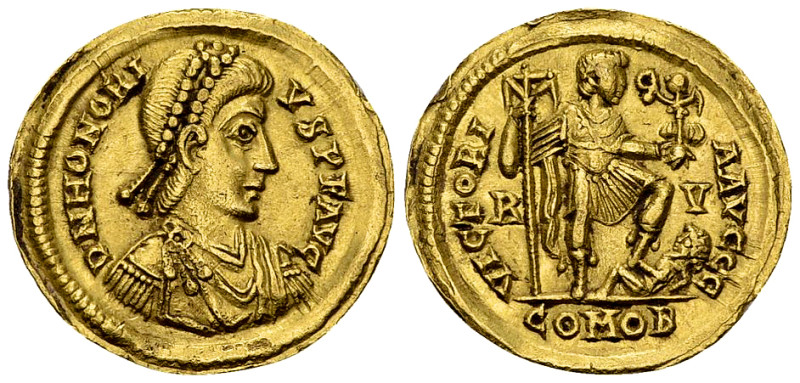 Honorius AV Solidus, Ravenna 

Honorius (393-423 AD). AV Solidus (20-21 mm, 4....