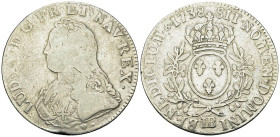 Louis XV, AR Ecu aux branches d'olivier 1738 BB, Strasbourg